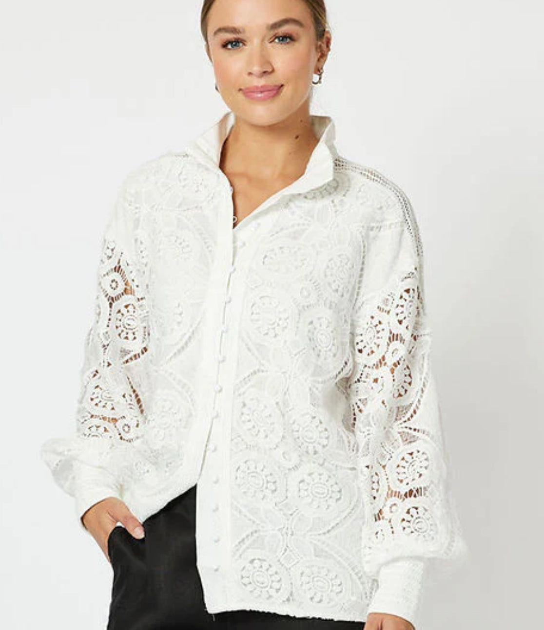 Hummock and Vine Allegra Shirt Ivory