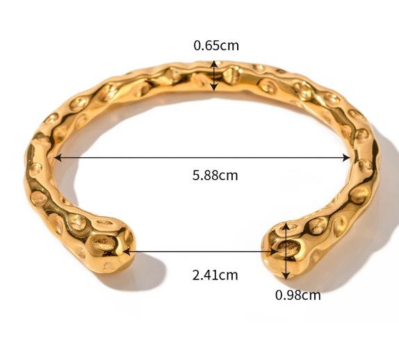 Secretly Posh - Oval Hammered Gold Plated Bangle