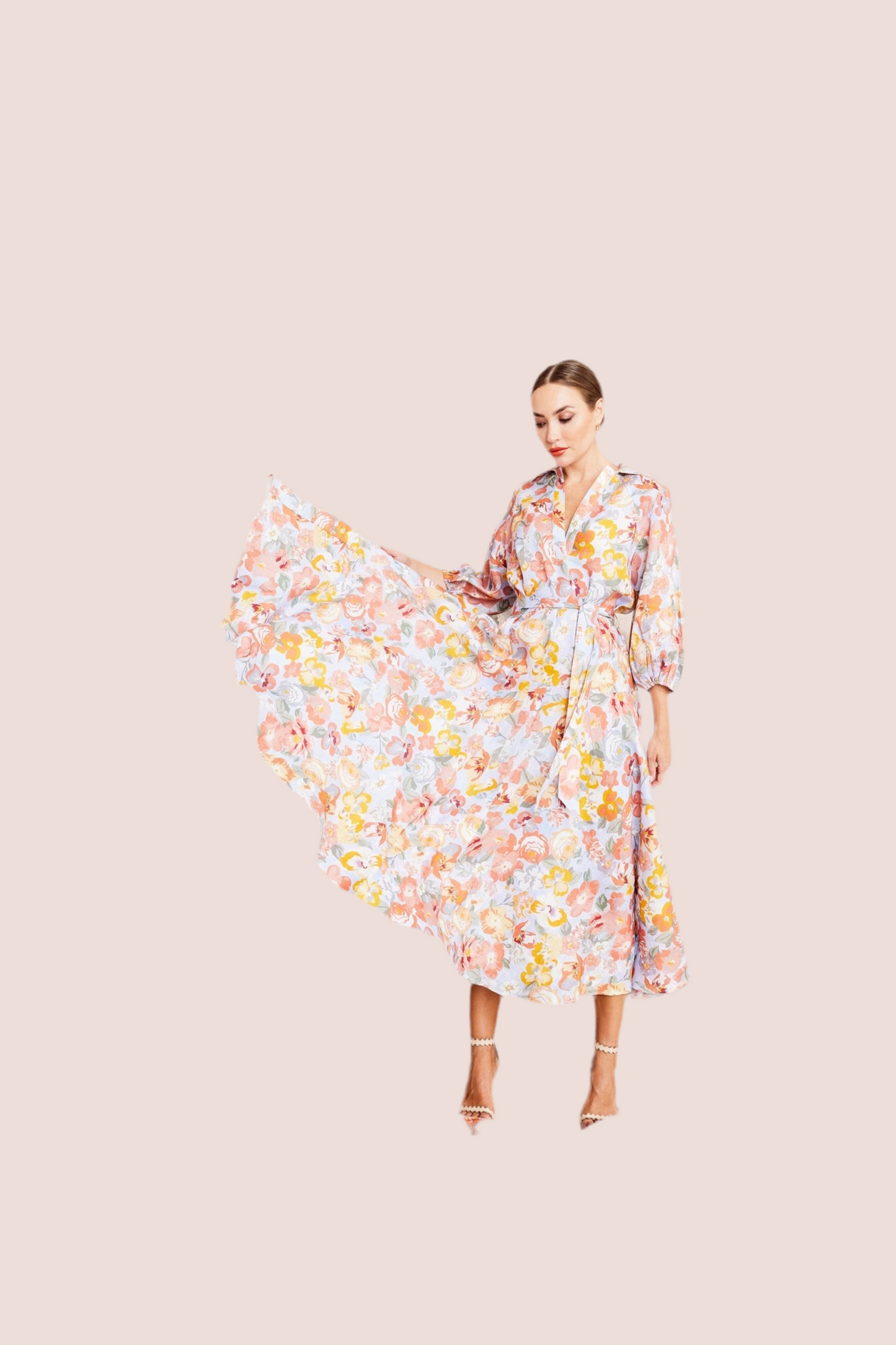 Kamare - Becker Linen Dress - Poppy