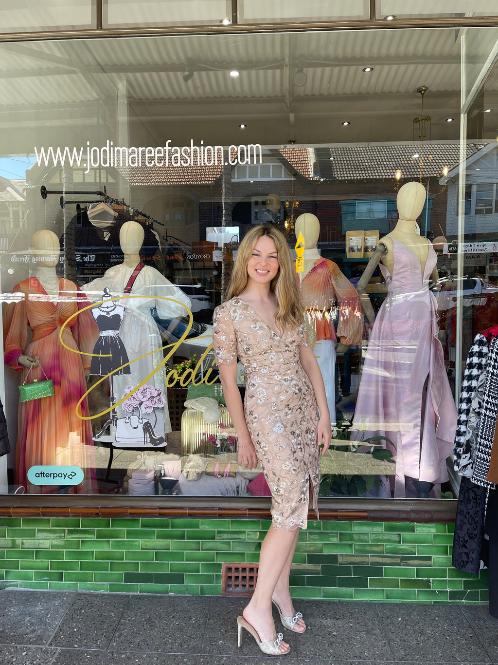 Amelia Midi Dress - Nude