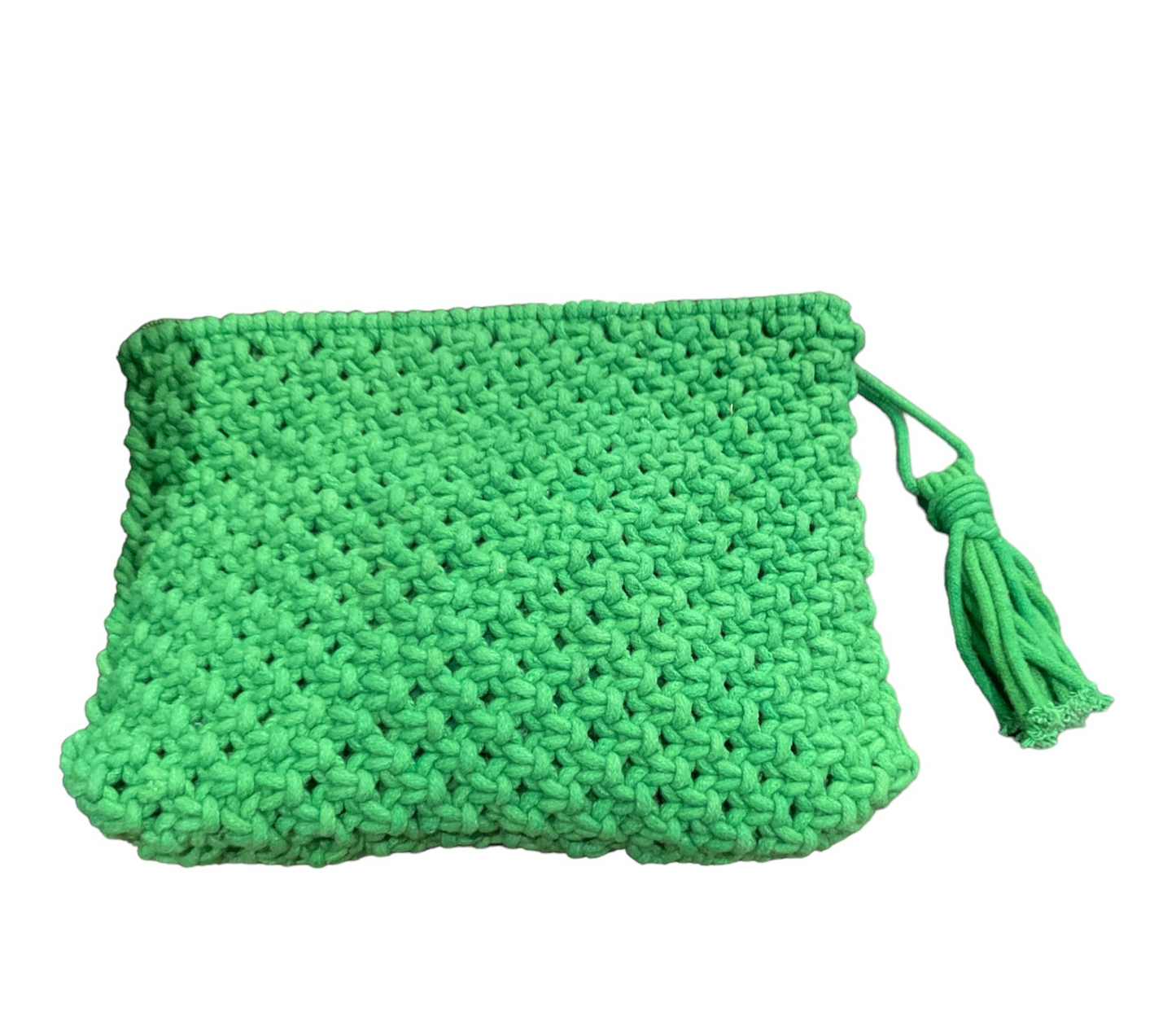 Adorne - Hand Crafted Cotton Zip Top Clutch - Dark Green