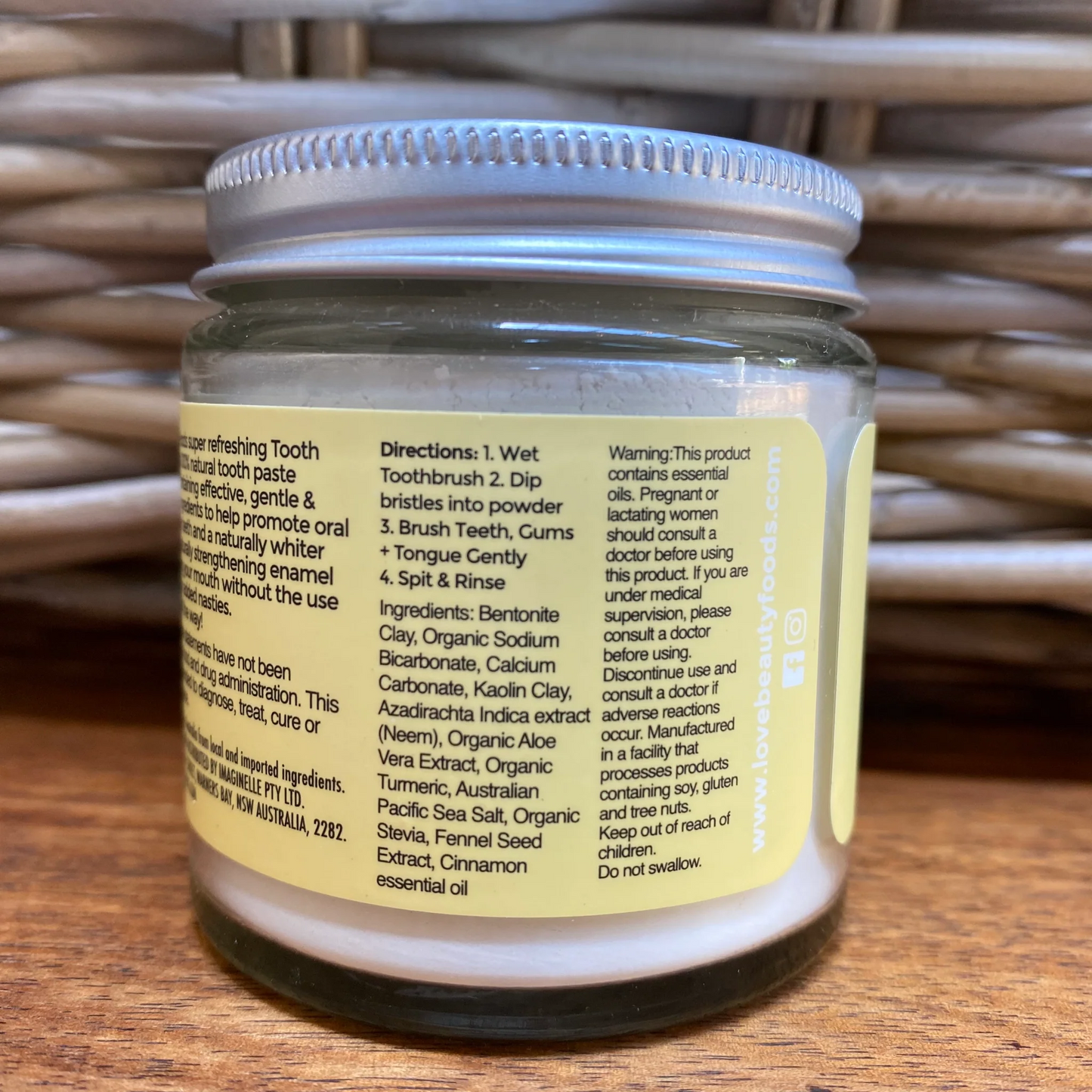 Us And The Earth - Tooth Powder - ALOE VERA & ORGANIC LEMON MYRTLE - 50G