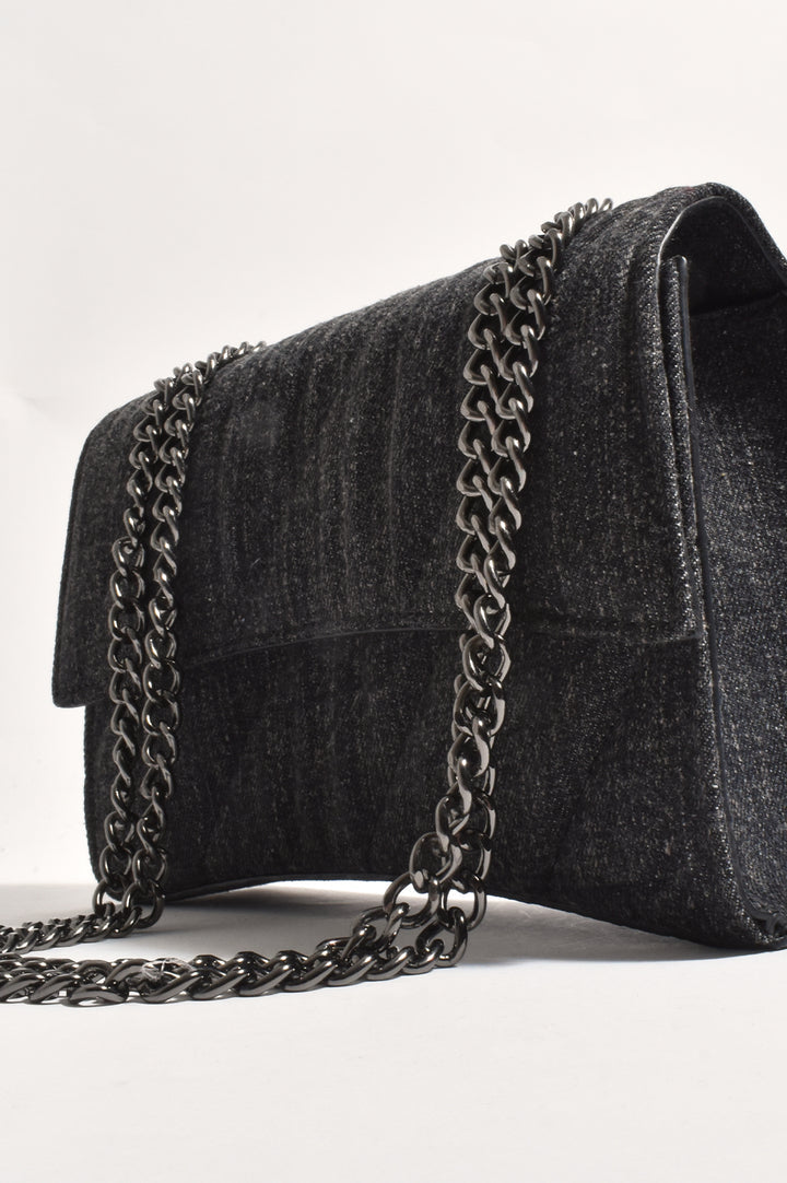 Adorne - Stella Denim Angled Handbag - Denim