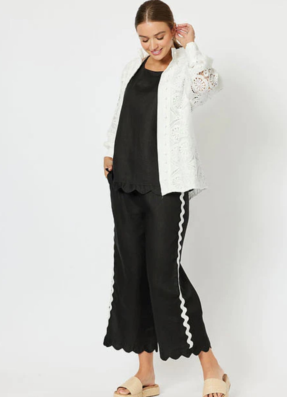 Hammock & Vine - Dusk Lace Shirt - White