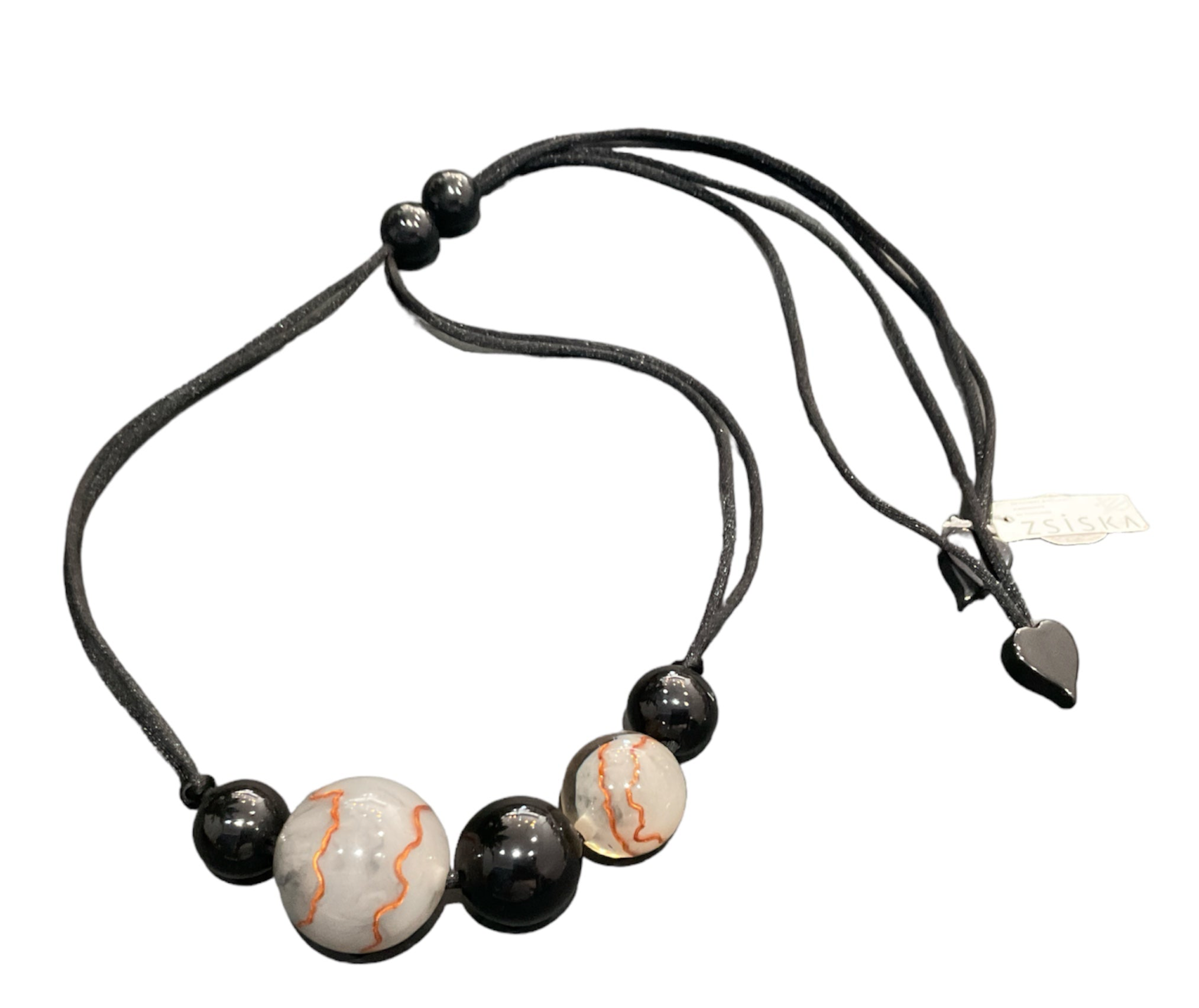 Zsiska Hand Made Jewellery Adjustable Resin Necklace Black