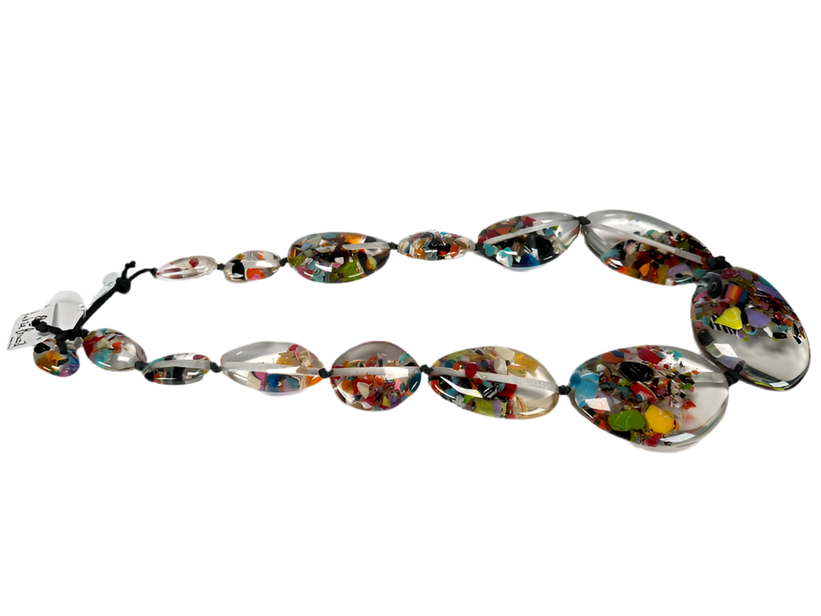 Jackie Brazil - Long Flat Riverstones 65cm Necklace - Cascade
