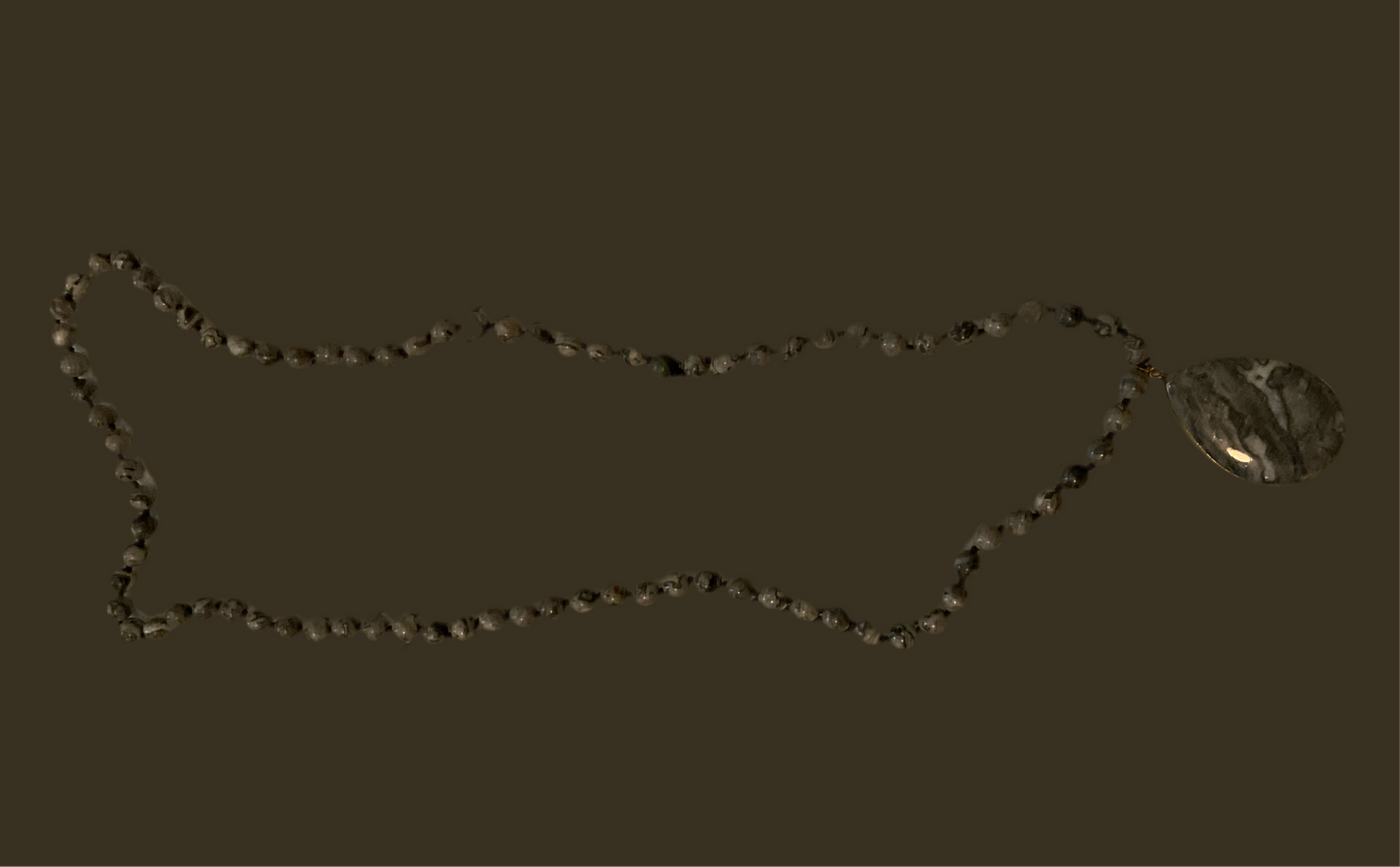 Baobab Collections - Semi-Precious Beaded Necklace -Smoky Grey Jasper