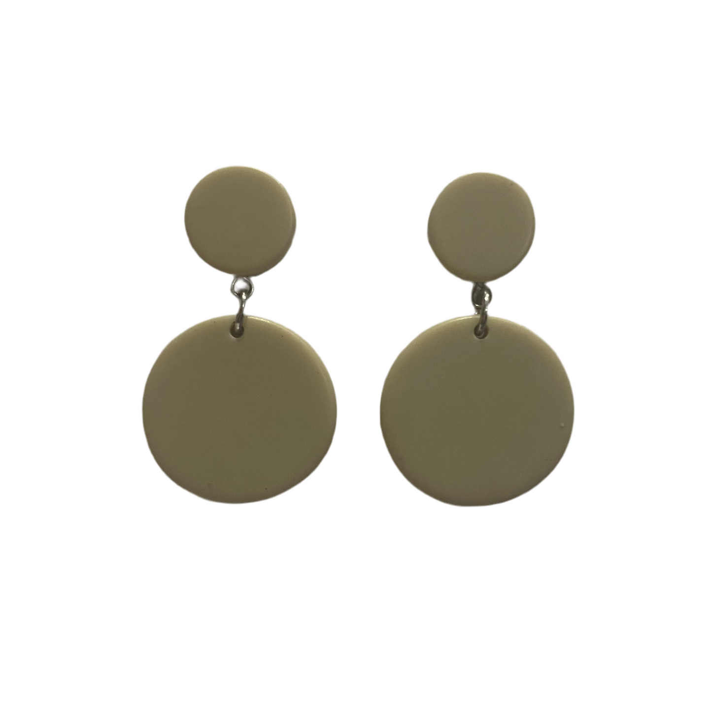 Jackie Brazil - Duo Stud Resin Earrings - Cream Matte