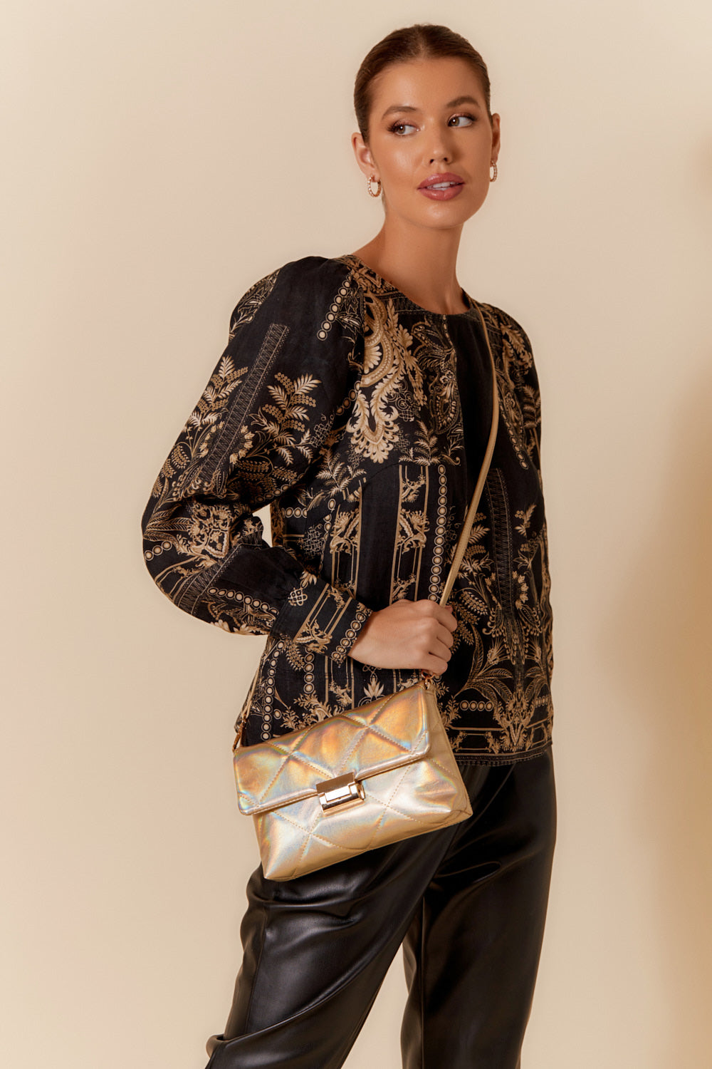 Adorne - Ana Diamond Quilt Foldover Event Bag - Pink