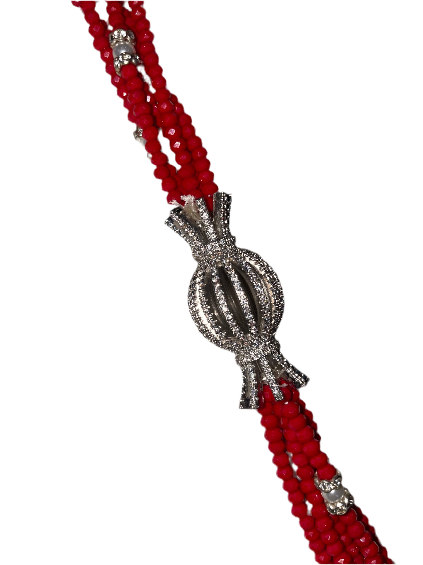 Jodi Maree Jewellery - Crystal And Diamanté Long Necklace - Red