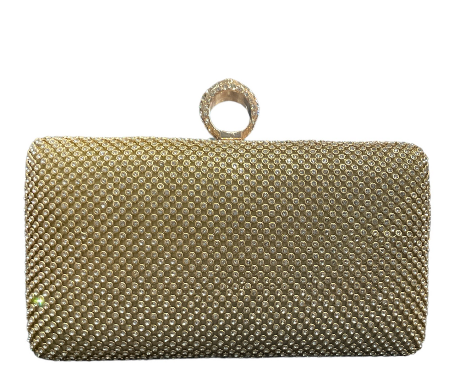 Miss Anne - Diamanté Rectangle Clutch - Gold