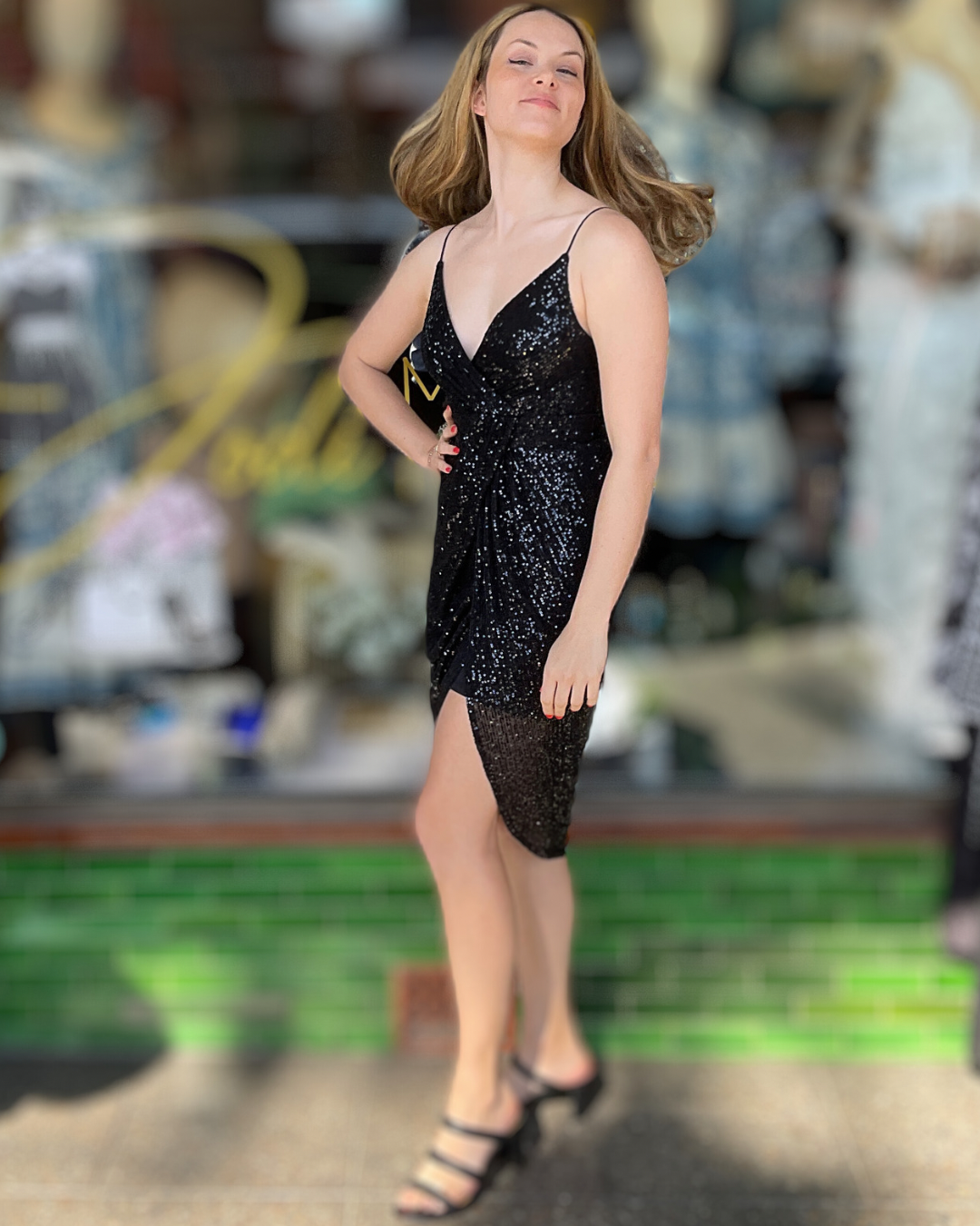 Miss Anne - Strappy Midi Sequin Dress - Black - 222391 Jodi Maree Fashion Miss Anne - Strappy Midi Sequin Dress - Black - 222391 Jodi Maree Fashion