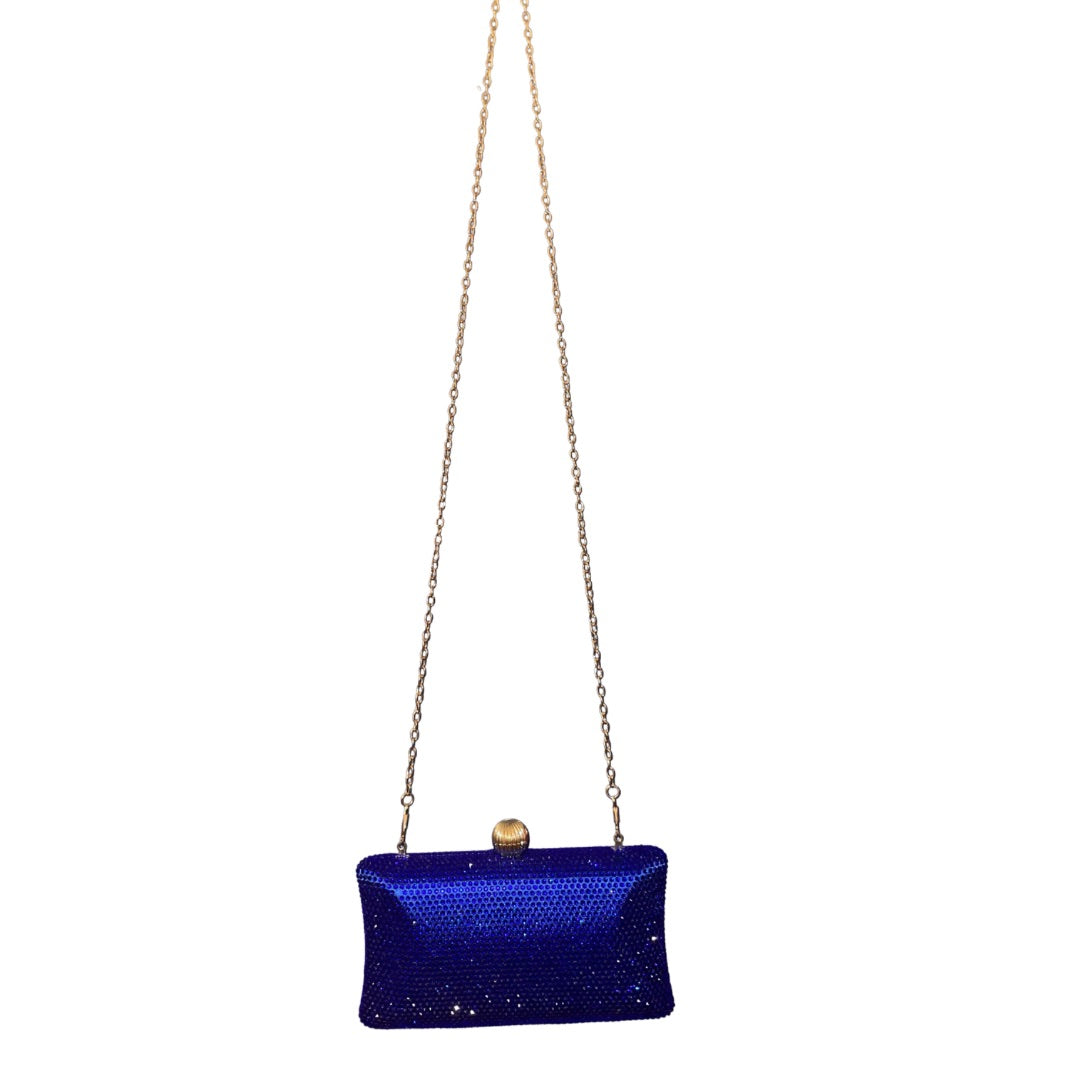 Miss Anne - Dizzy Clutch With Diamantés - Blue
