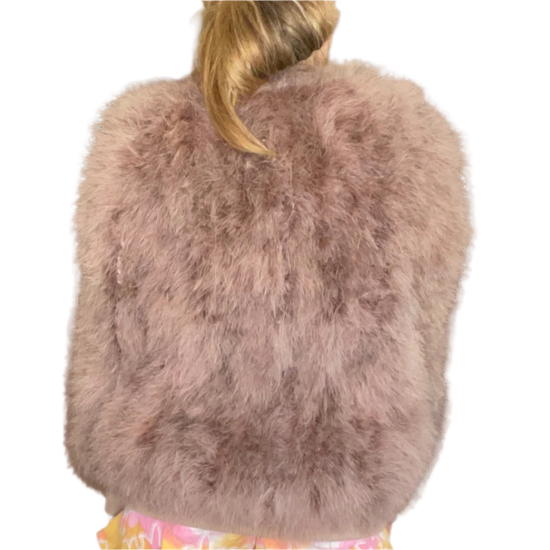 Birds Of A Feather Couture - Bailie Ostrich Feather Jacket - Mocha Brown