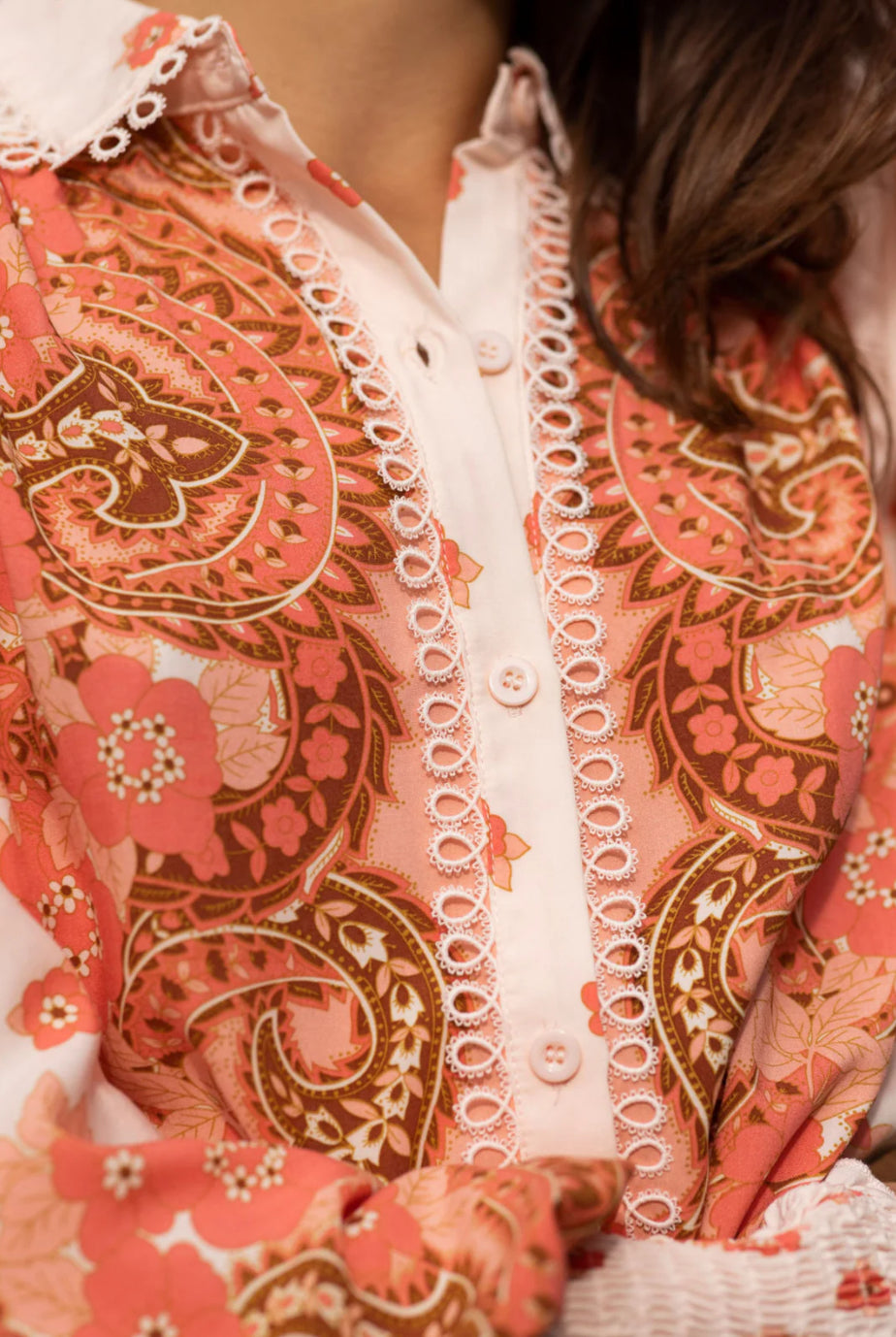 Miss June - Blouse Madelyne -Peach -CH-116