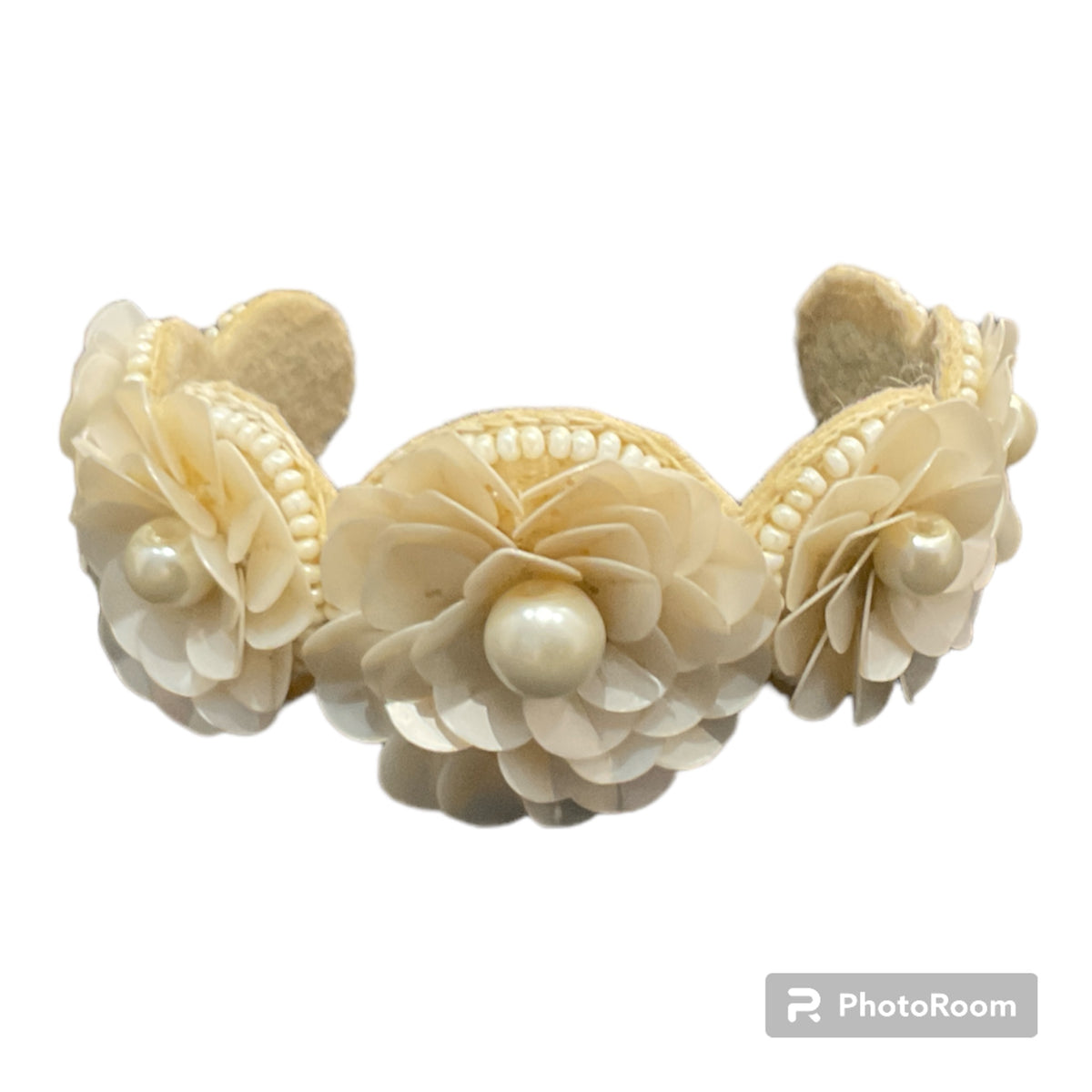 Jodi Maree Accessories White Pearl Flower Cuff