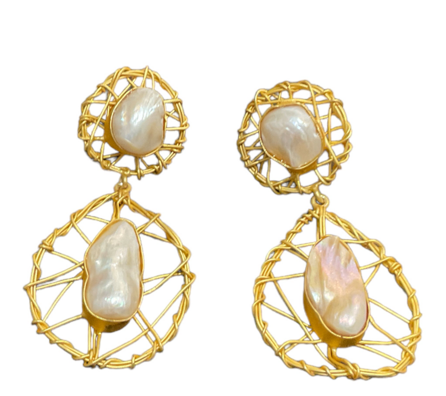 Jessica Baroque Pearl Gold Luxe Earrings