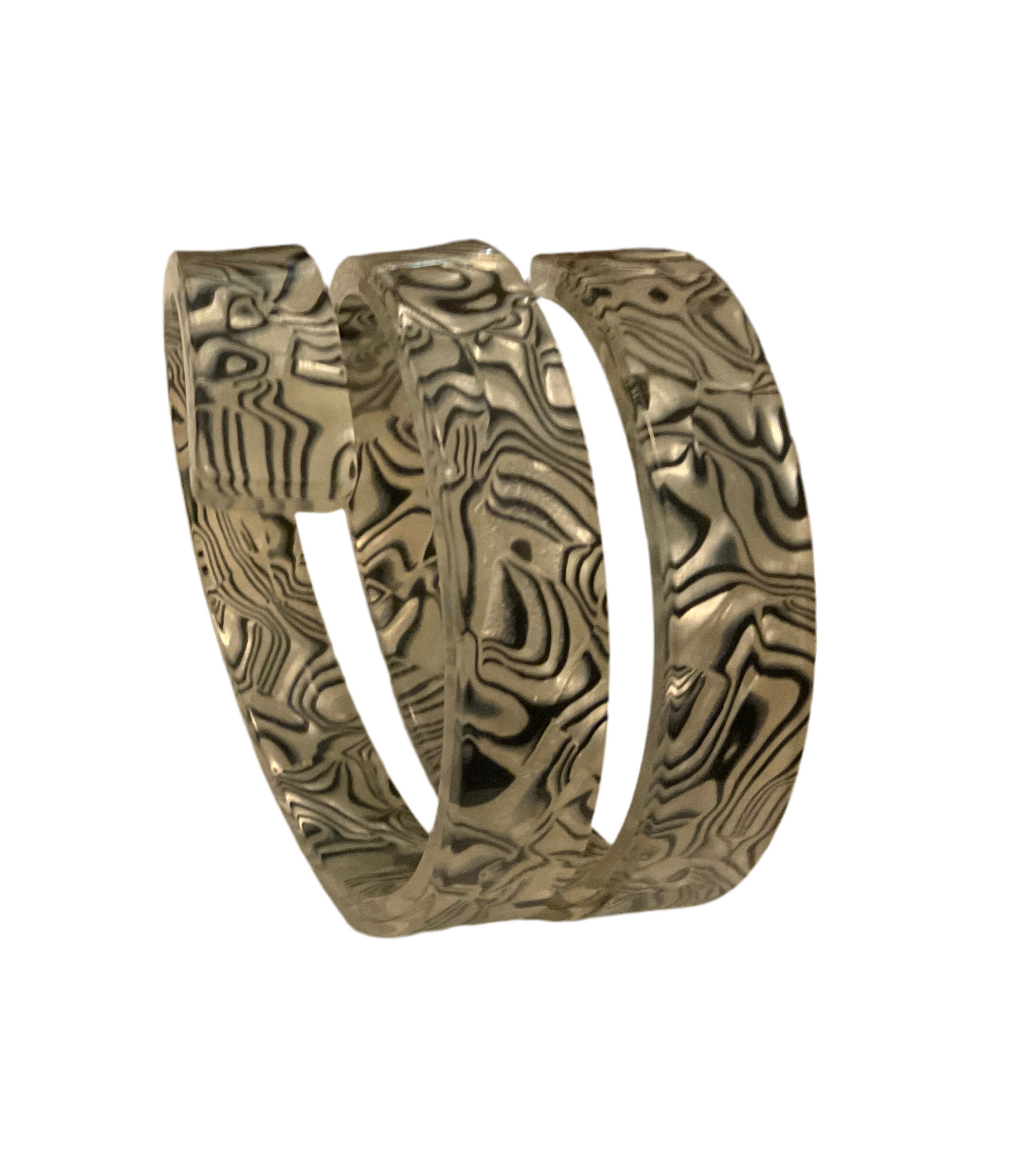 Jodi Maree Jewellery - Vintage Swirl Moon glow Lucite Bangle  - Black / Pearl