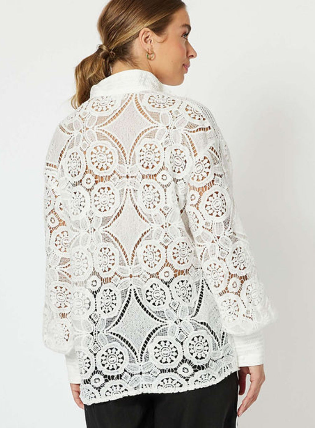 Hammock & Vine - Dusk Lace Shirt - White