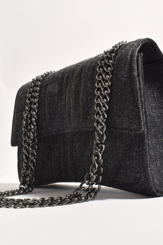 Adorne - Stella Denim Angled Handbag - Denim