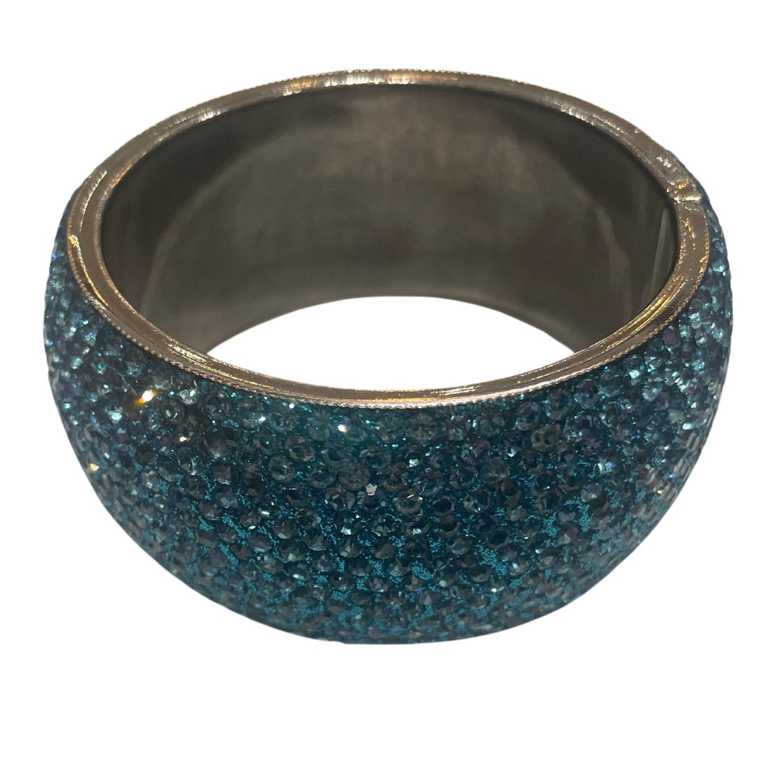 Jodi Maree Accessories Diamanté Bangle - Thick Light Blue