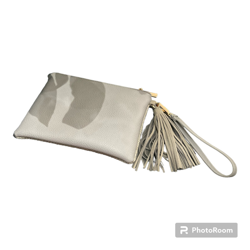 Adorne Vegan Leather And Braided Clutch With Tassle Detail AVD1301