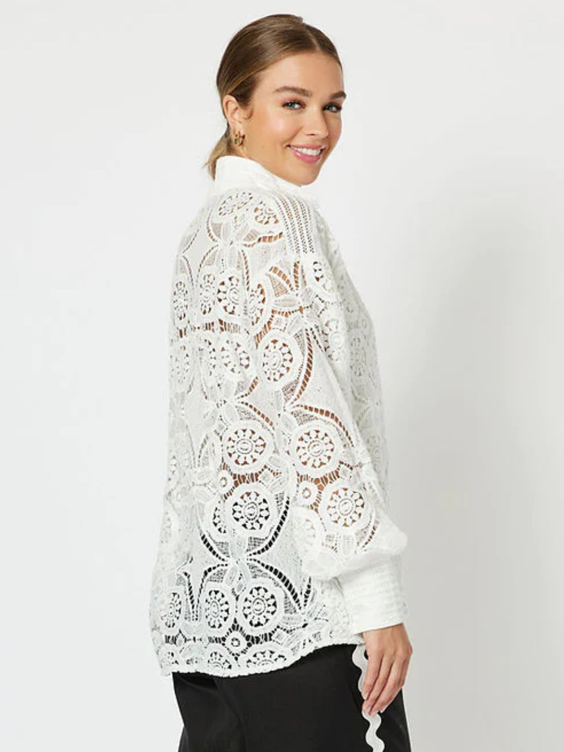 Hammock & Vine - Dusk Lace Shirt - White