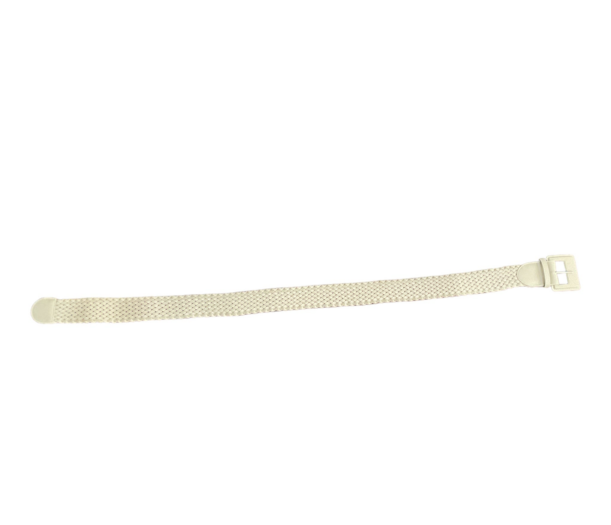 Adorne - Square Buckle Woven Belt - Stone 