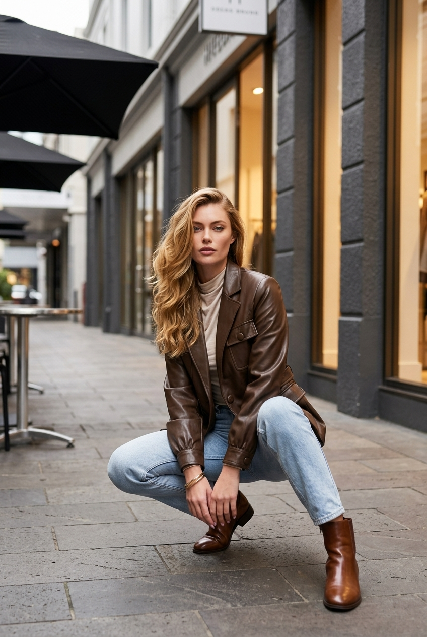 Birds-Of-A-Feather-Couture-Cartia Leather Jacket- Tan 