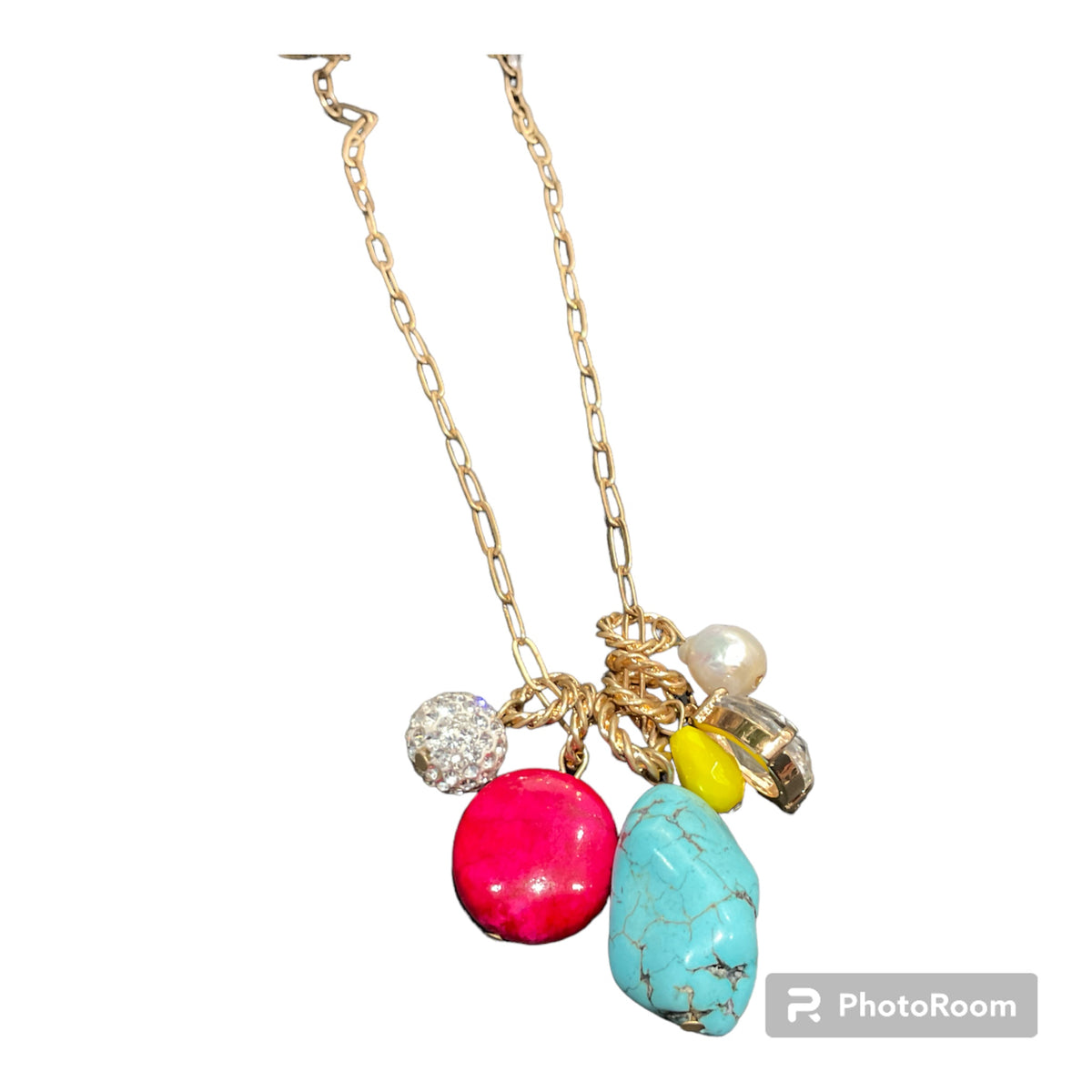Adorne Long Chain Necklace Multi Pendant AND-1646