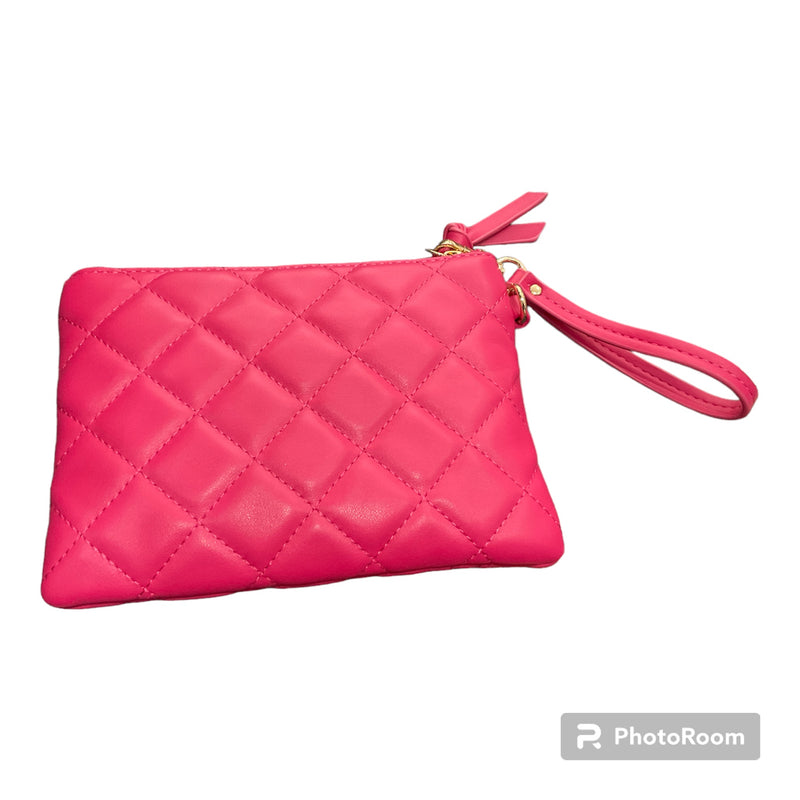 Adorne Hot Pink Quilted Studded Clutch AVD-1423