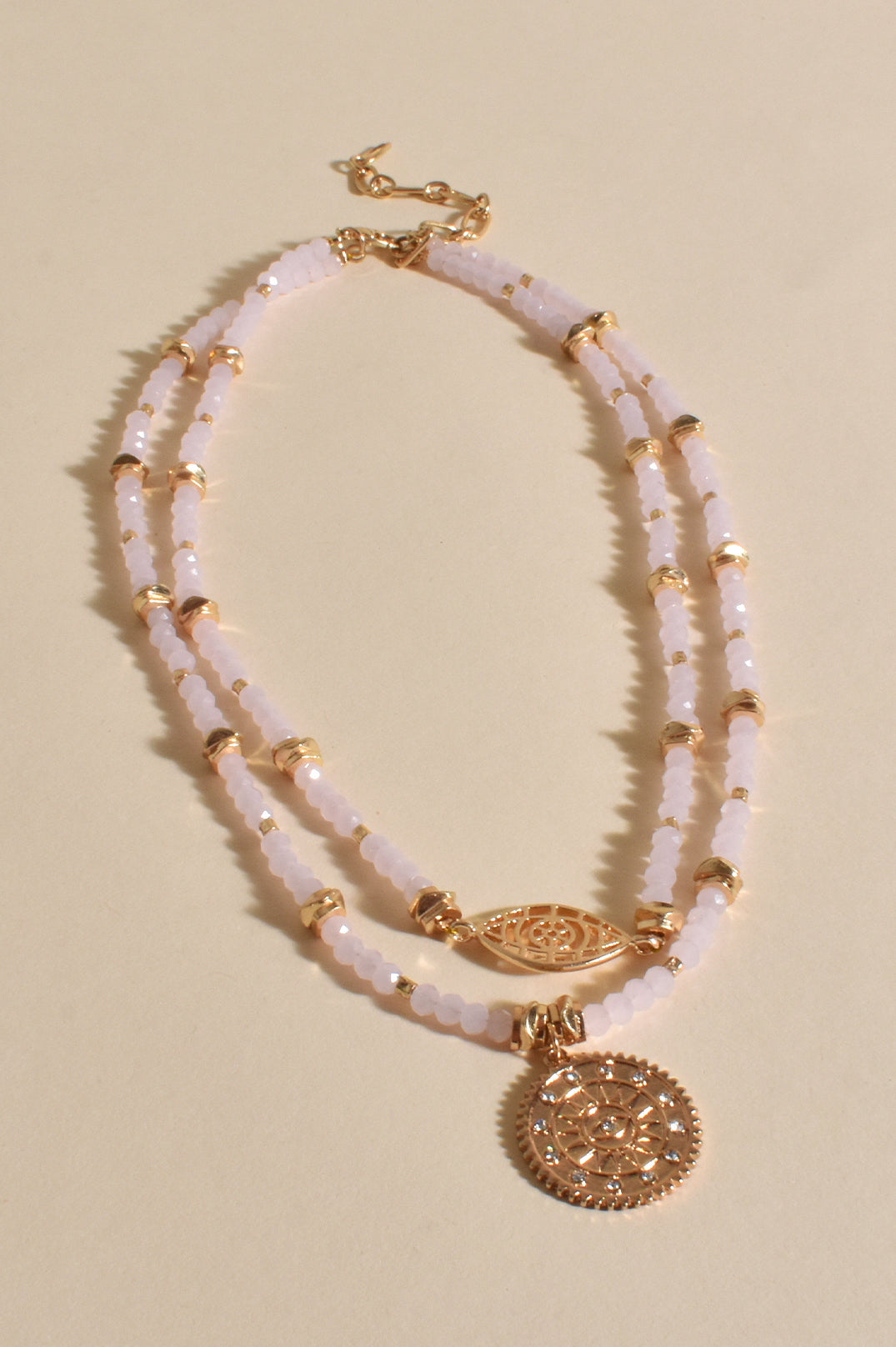 Adorne Vista Charm Layers Necklace Rose Gold AND-2180
