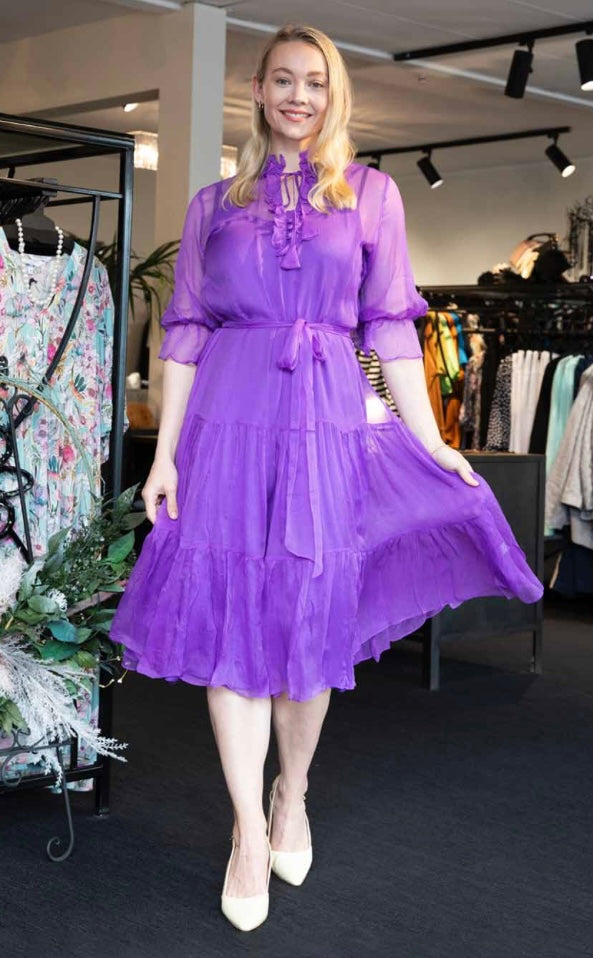 Kamare Chloe Silk Dress - Purple