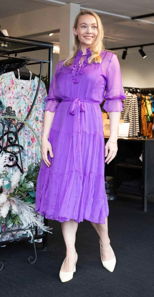 Kamare Chloe Silk Dress - Purple