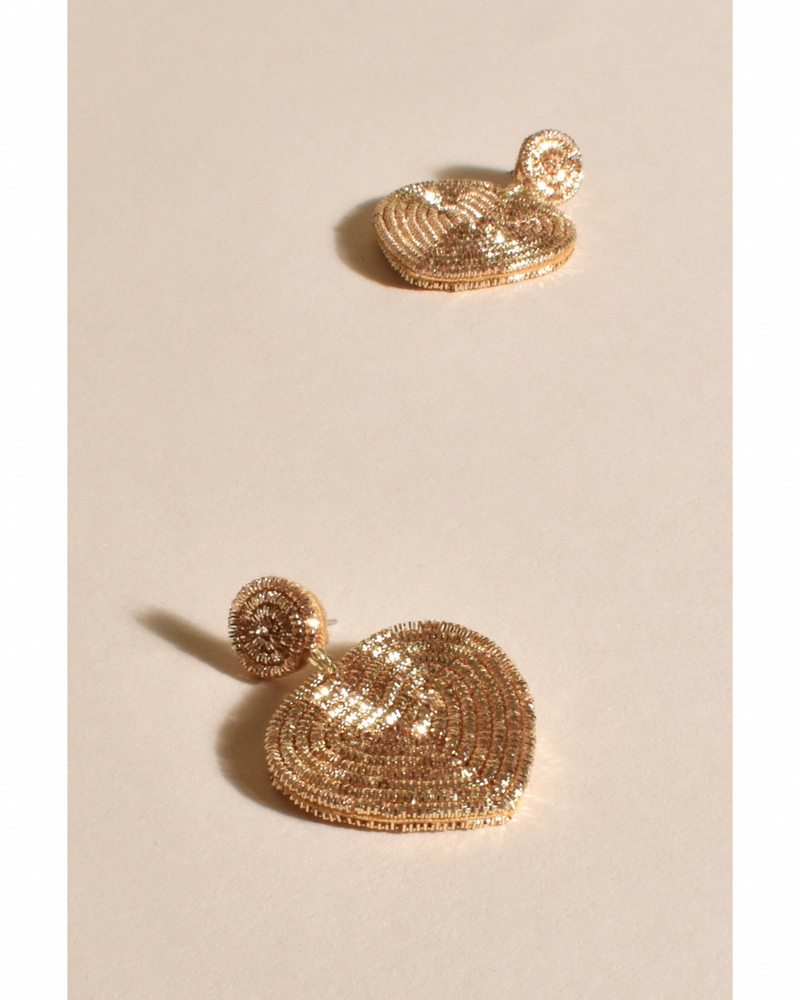 Adorne - Golden Thread Hearts Earrings