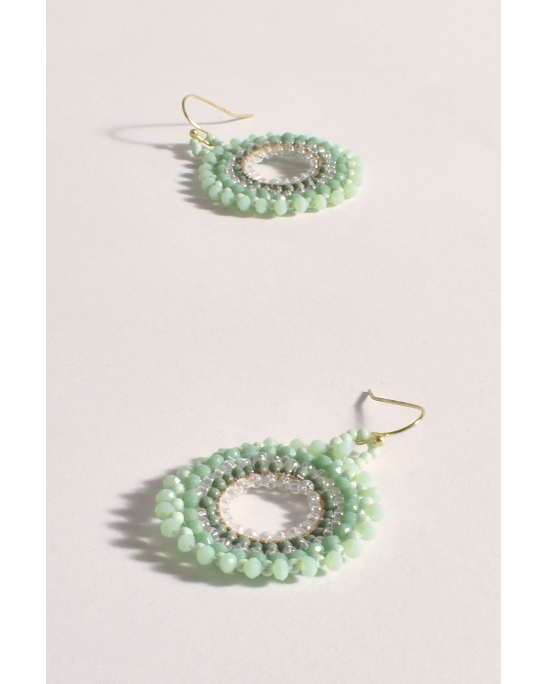 Adorne - Mint Green Beaded Mini Earrings