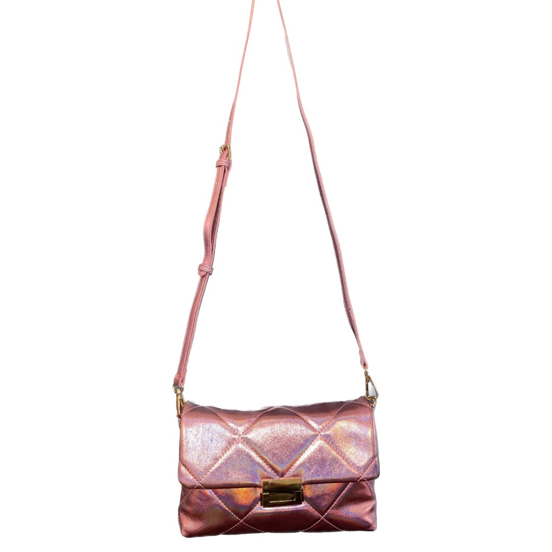 Adorne Metallic Its a Barbie World Quilted Handbag - AXD1640 Pink