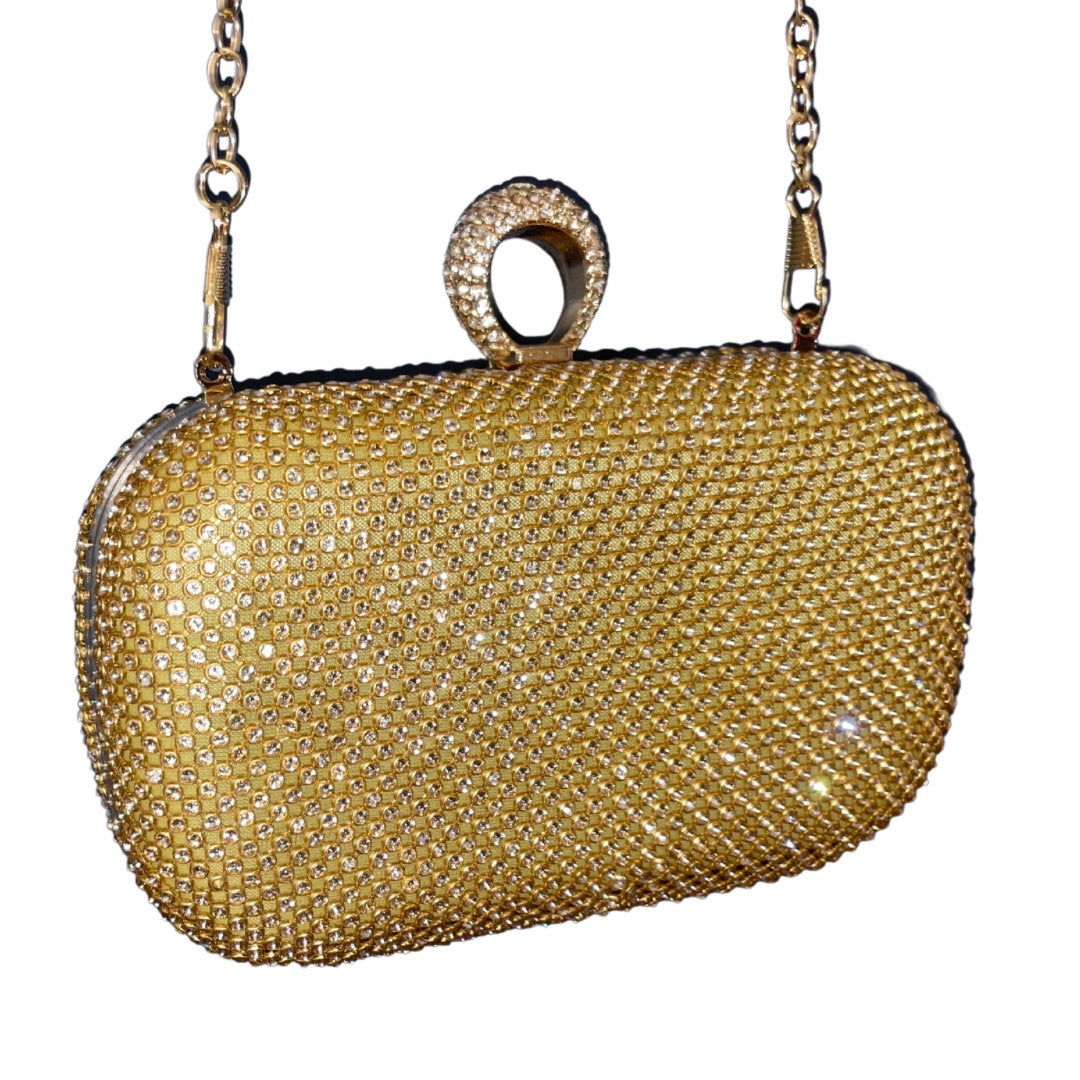 Miss Anne Gold Diamond Ring Clutch S281 Gold