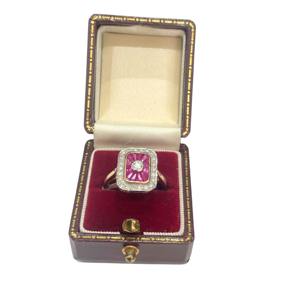Jodi Maree Jewellery - CW365 Ruby Diamond Dress Ring LipX1195 - 9 Carat Gold