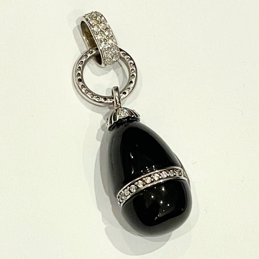 Jodi Maree Jewellery - Onyx and Diamond Sterling Silver Pendant