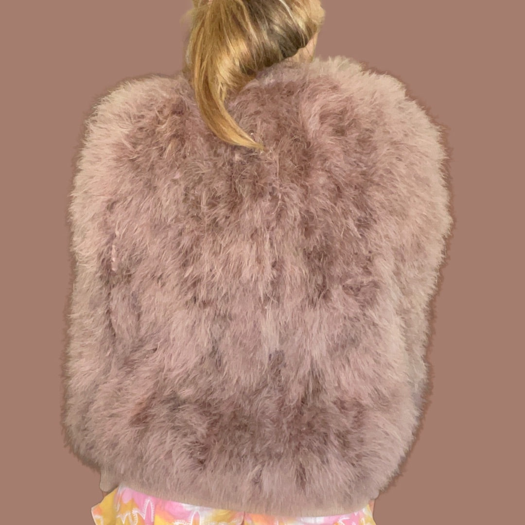 Birds Of A Feather Bailie Ostrich Feather Jacket - Tuscany Brown