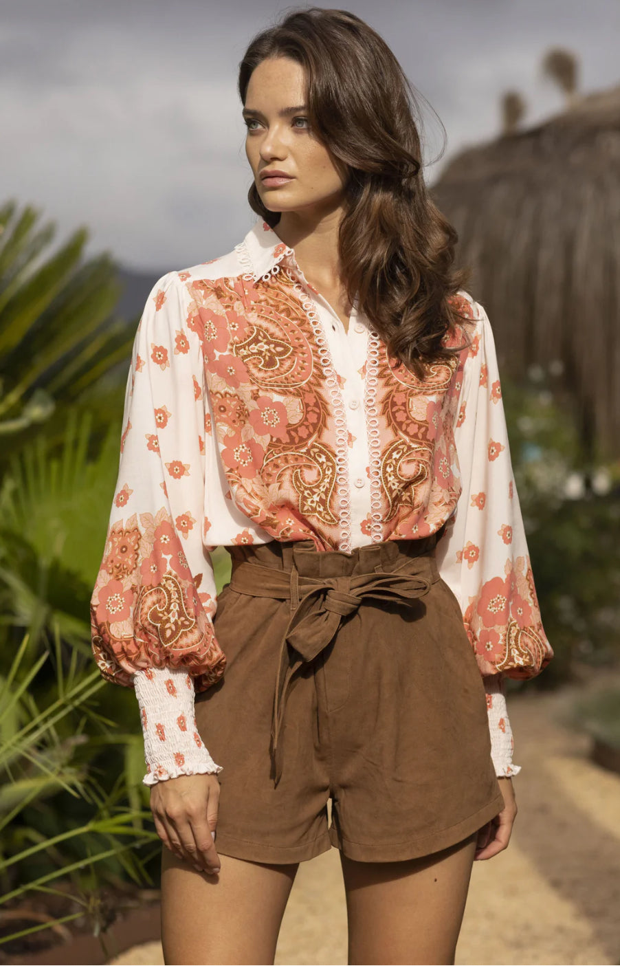 Miss June - Blouse Madelyne -Peach -CH-116