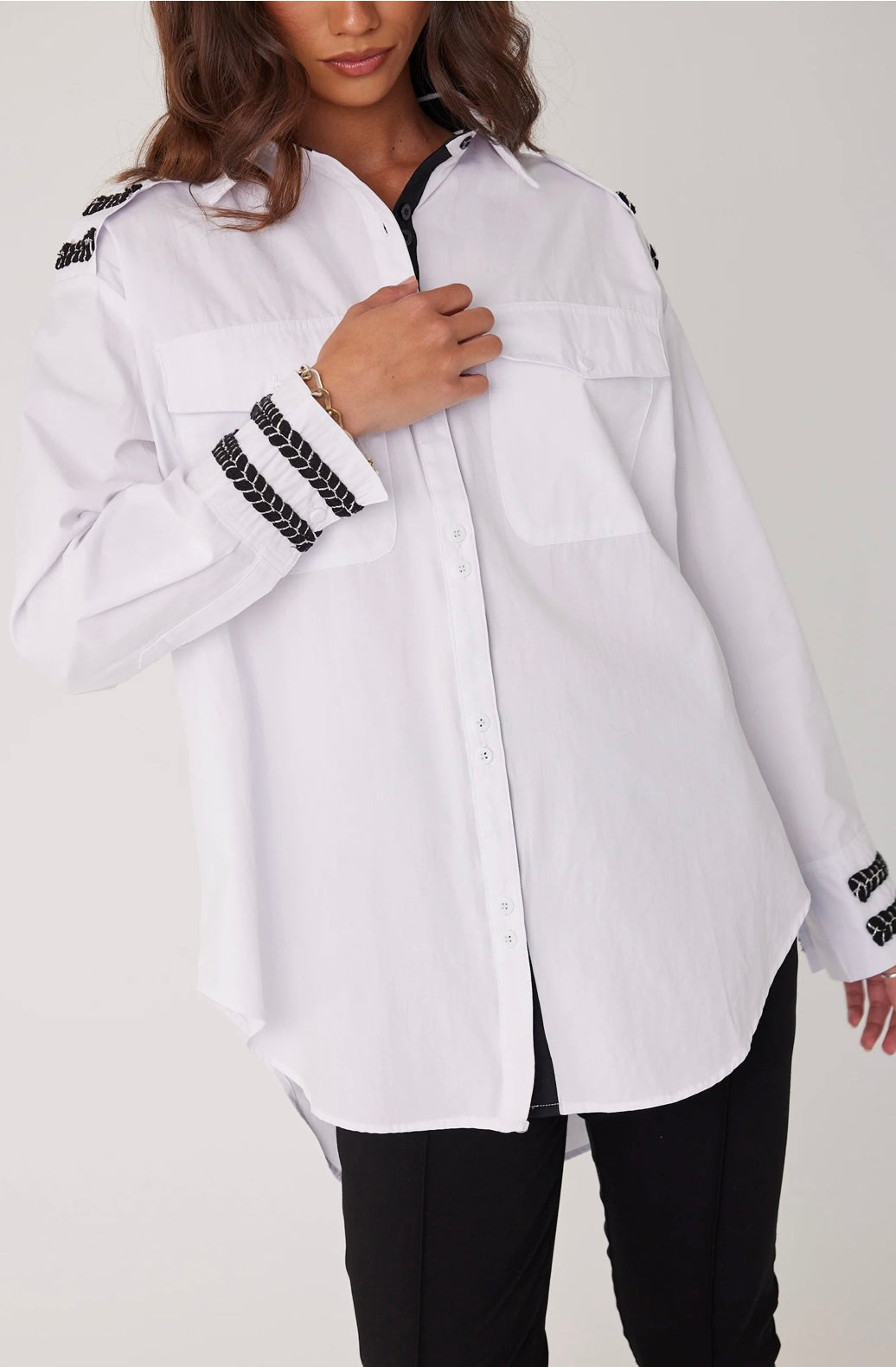 Alexandra Goldie Shirt - White Black