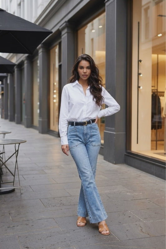 Saint Rose - Jayne Wide Leg Jean - Vintage Blue