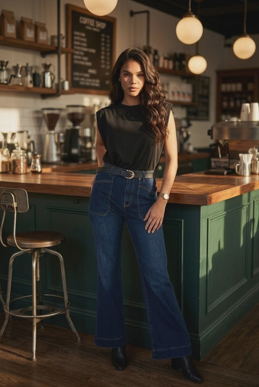 Saint Rose - Jayne Wide Leg Jean Dark Indigo
