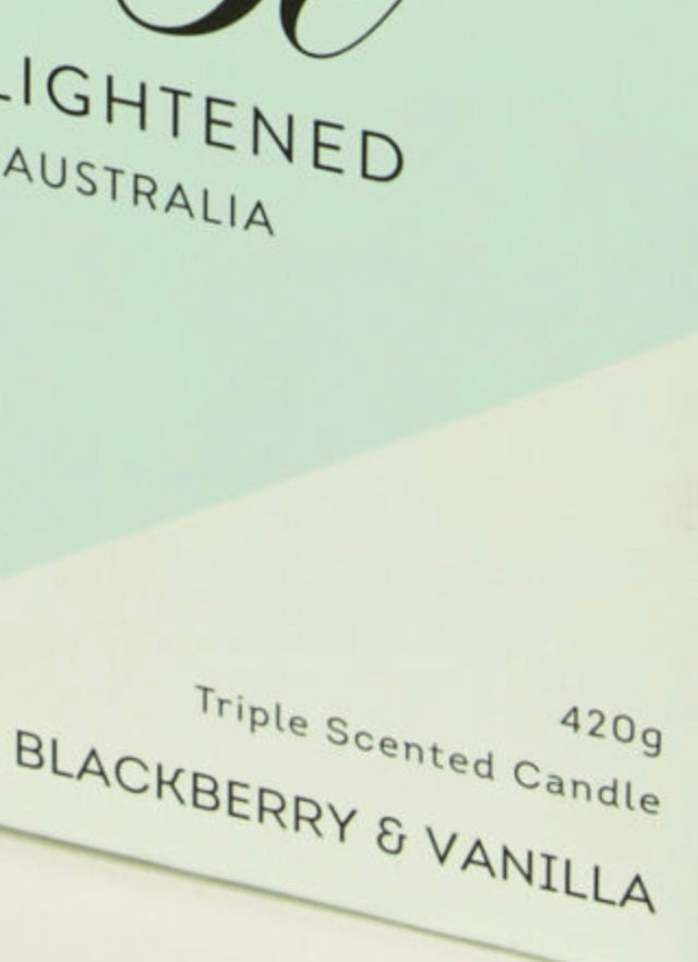 Be Enlightened - Blackberry & Vanilla Elegant Triple Scented 2 Wick Candle 420g - C024