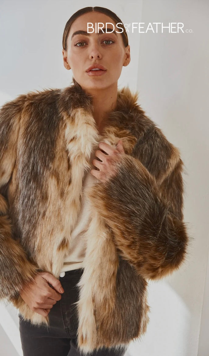Birds Of A Feather Wildcat Faux Fur Jacket 