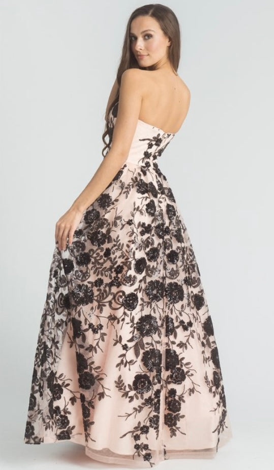 Miss Anne - Elyse Gown -Black and Pink - 219508