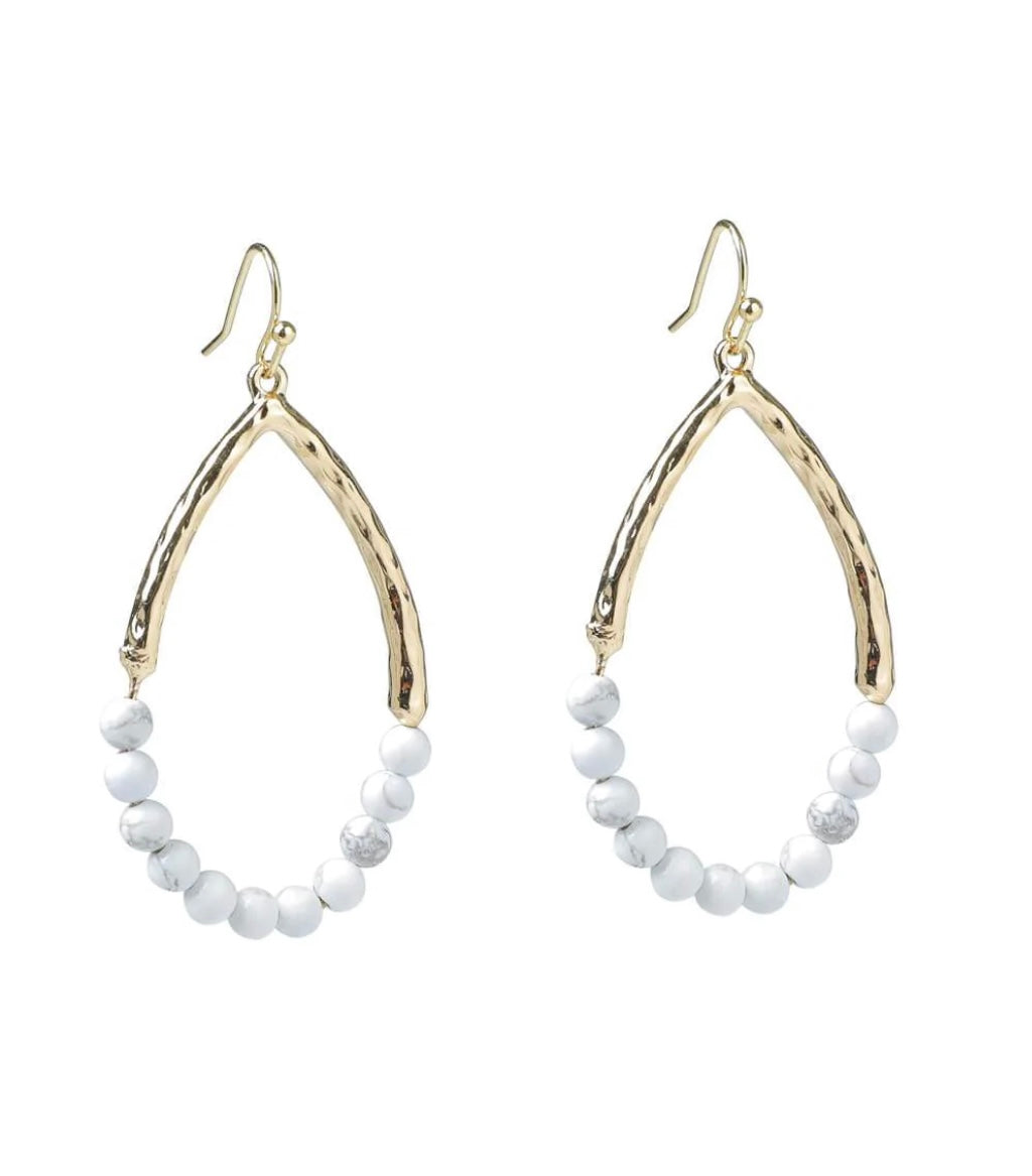 GXG Collective - Ursula Natural Stone Earrings - White Howlite 