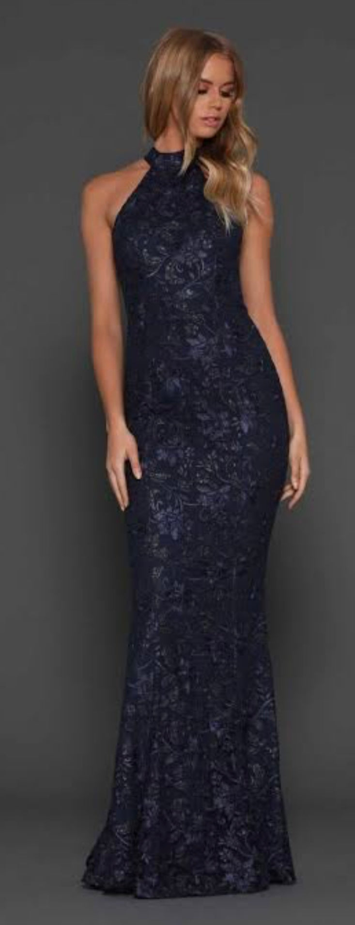 Elle Zeitoune Clement Gown Navy 